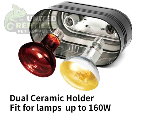 Dual Deep Dome Reptile Lamp Fixture
