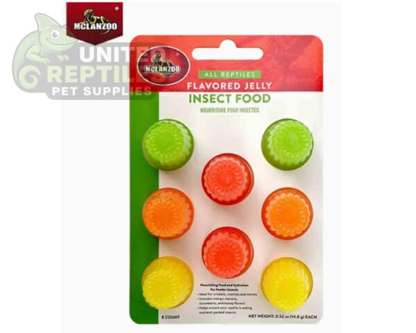 abstract hexagonal shape with lizard inside Mclanzoo Flavored Jelly Insect Food