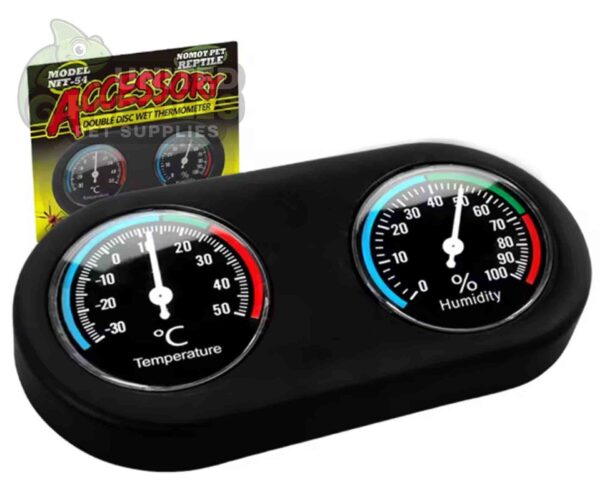 Double dial thermometer and hygrometer