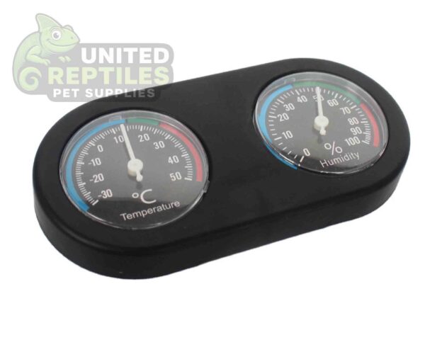 Double dial thermometer and hygrometer