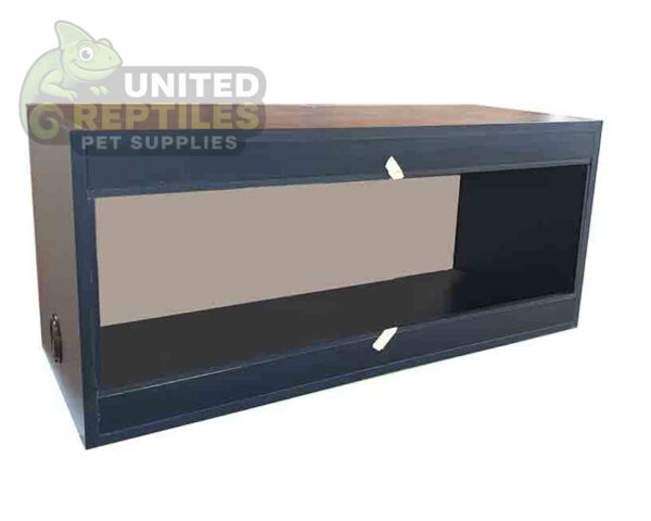 abstract hexagonal shape with lizard inside Black Melamine Terrarium