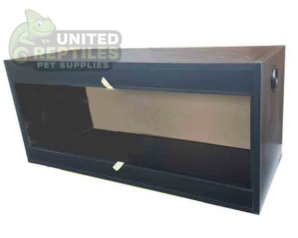 abstract hexagonal shape with lizard inside Black Melamine Terrarium