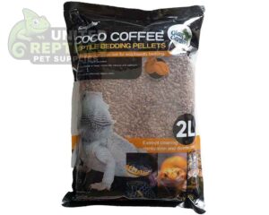 abstract hexagonal shape with lizard inside Giangarden CS18 COCO COFFEE REPTILE BEDDING PELLETS 2L
