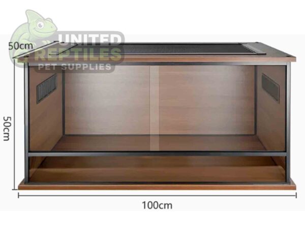 abstract hexagonal shape with lizard inside Mclanzoo Wooden Terrarium