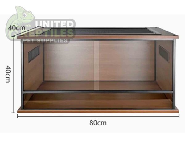 abstract hexagonal shape with lizard inside Mclanzoo Wooden Terrarium