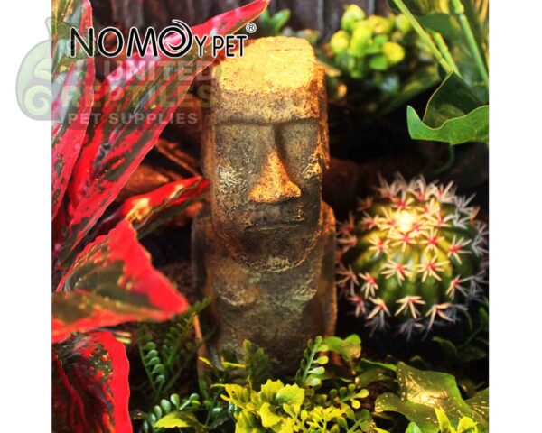 abstract hexagonal shape with lizard inside NS-97 Ancient Easter Island Stone Head Statue