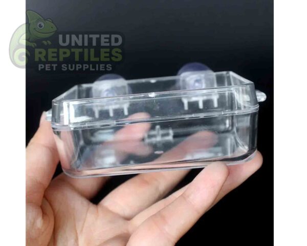 abstract hexagonal shape with lizard inside Escape-proof feeder