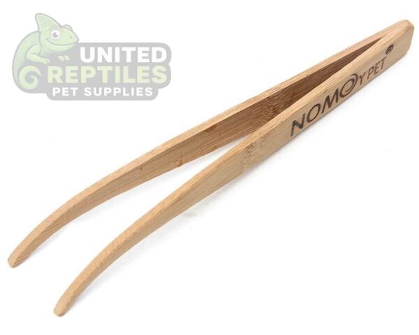 abstract hexagonal shape with lizard inside Feeding Tongs Bamboo