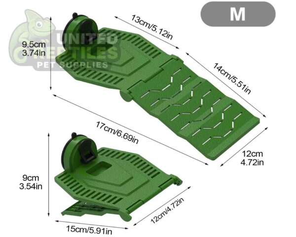 abstract hexagonal shape with lizard inside Turtle Basking Ramps for Aquarium, Tortoise Tank Ramp