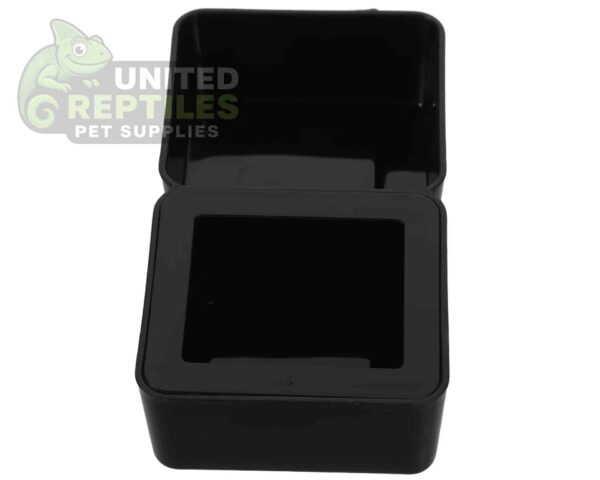 abstract hexagonal shape with lizard inside Reptile Dual Feeding Dish Black