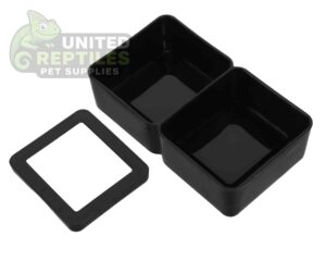Reptile Dual Feeding Dish Black
