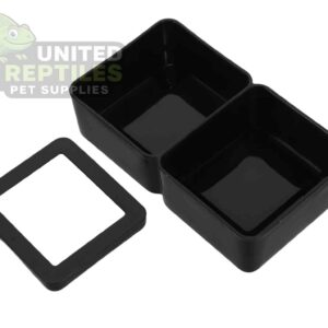 Reptile Dual Feeding Dish Black