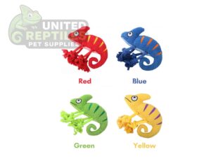 Squeaky Chameleon Rope Dog Toy (26cm) - Plush Chew & Tug Toy