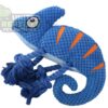 Squeaky Chameleon Rope Dog Toy (26cm) - Plush Chew & Tug Toy