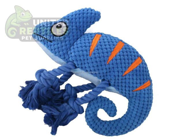 Squeaky Chameleon Rope Dog Toy (26cm) - Plush Chew & Tug Toy