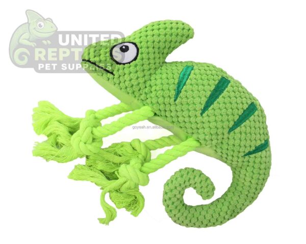 Squeaky Chameleon Rope Dog Toy (26cm) - Plush Chew & Tug Toy