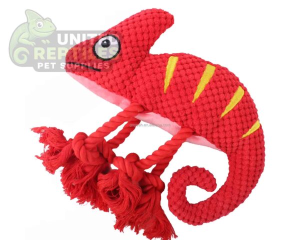Squeaky Chameleon Rope Dog Toy (26cm) - Plush Chew & Tug Toy