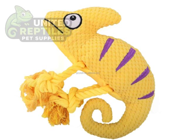 Squeaky Chameleon Rope Dog Toy (26cm) - Plush Chew & Tug Toy
