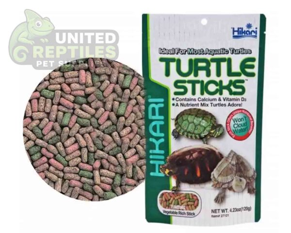 abstract hexagonal shape with lizard inside Hikari - Turtle Sticks 120g