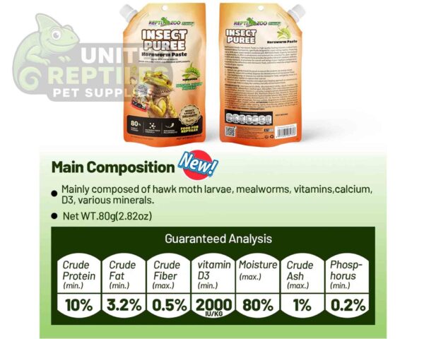 abstract hexagonal shape with lizard inside RZ Hornworm Insect Puree 80g