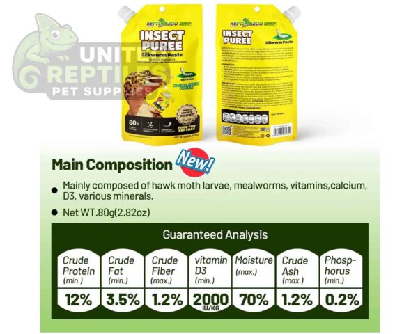 abstract hexagonal shape with lizard inside RZ Insect Puree Gecko Food, Silkworm Paste 80g