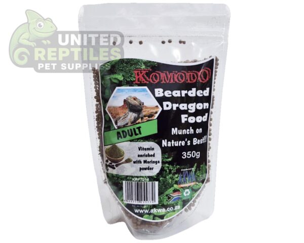 abstract hexagonal shape with lizard inside Komodo Adult Bearded Dragon Food 350g