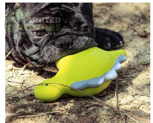 Latex Stegosaurus Dog Toy with Squeaker - Non-Toxic Natural Rubber (19cm)