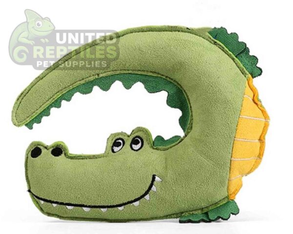 Plush & Squeaky Crocodile Dog Toy - Soft Suede Finish (20cm x 16cm)