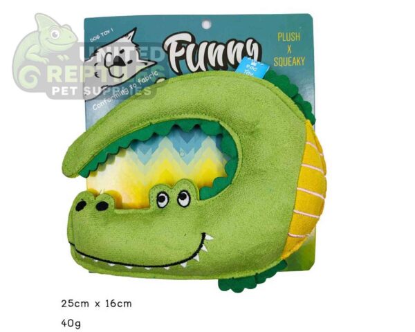 Plush & Squeaky Crocodile Dog Toy - Soft Suede Finish (20cm x 16cm)