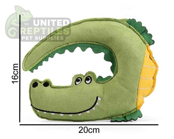 Plush & Squeaky Crocodile Dog Toy - Soft Suede Finish (20cm x 16cm)