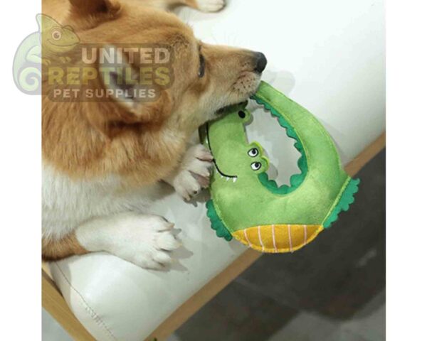 Plush & Squeaky Crocodile Dog Toy - Soft Suede Finish (20cm x 16cm)