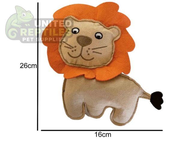 Plush & Squeaky Lion Dog Toy - Soft Suede Finish (26cm x 16cm)
