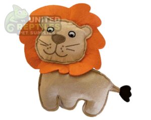 Plush & Squeaky Lion Dog Toy - Soft Suede Finish (26cm x 16cm)