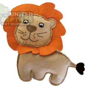 Plush & Squeaky Lion Dog Toy - Soft Suede Finish (26cm x 16cm)