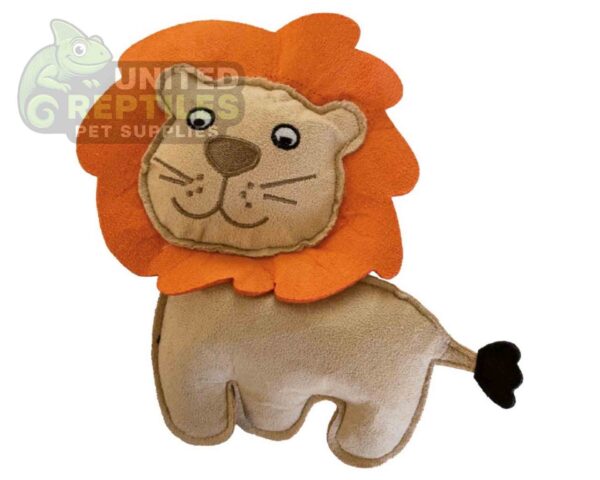 Plush & Squeaky Lion Dog Toy - Soft Suede Finish (26cm x 16cm)