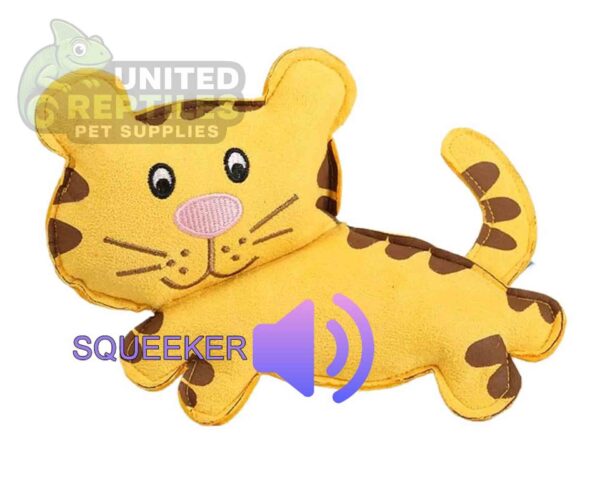 Plush & Squeaky Tiger Dog Toy - Soft Suede Finish (19.5cm x 13cm)