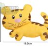 Plush & Squeaky Tiger Dog Toy - Soft Suede Finish (19.5cm x 13cm)