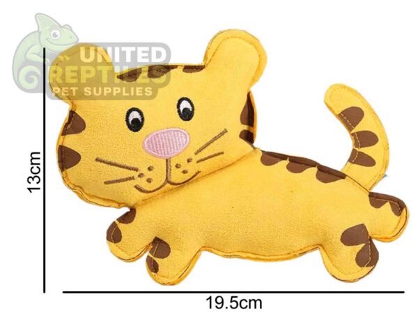 Plush & Squeaky Tiger Dog Toy - Soft Suede Finish (19.5cm x 13cm)