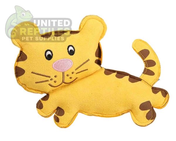 Plush & Squeaky Tiger Dog Toy - Soft Suede Finish (19.5cm x 13cm)