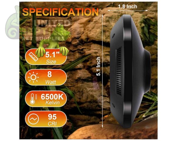 abstract hexagonal shape with lizard inside Giangarden LED UVB Light for Reptiles, 6W UVA UVB Lamp