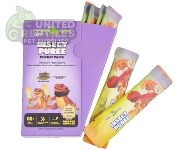 abstract hexagonal shape with lizard inside RZ Repti Insect Puree – Cricket / 10x8g Pack