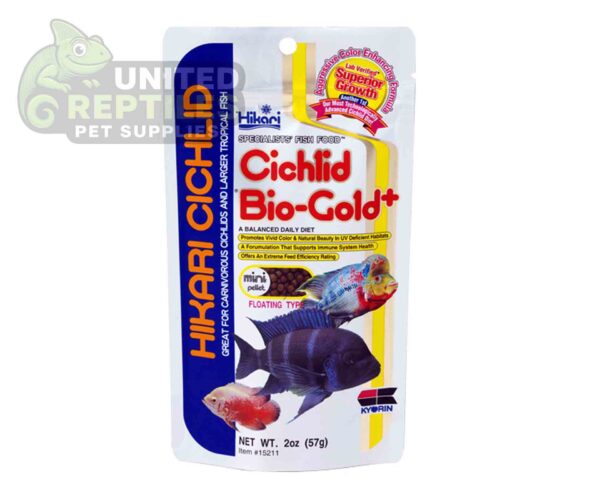 abstract hexagonal shape with lizard inside Hikari Cichlid Cichlid Bio-Gold+