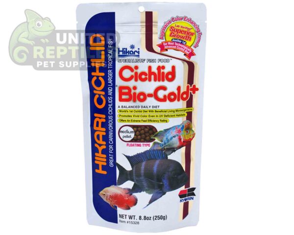 abstract hexagonal shape with lizard inside Hikari Cichlid Cichlid Bio-Gold+