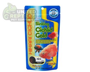 abstract hexagonal shape with lizard inside Hikari Cichlid Gold Sinking