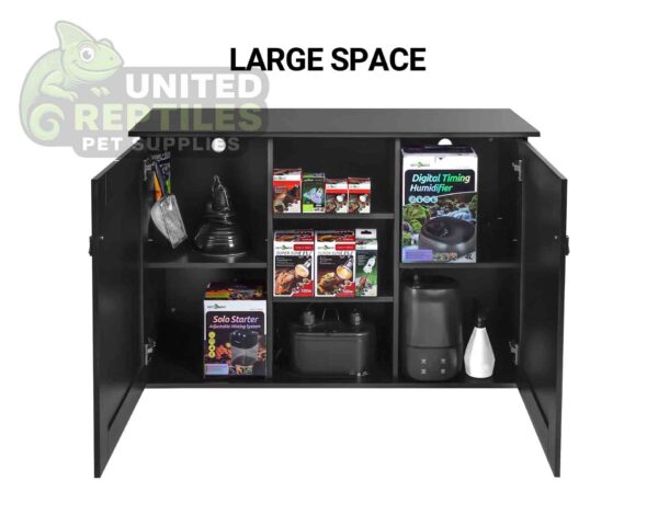 abstract hexagonal shape with lizard inside REPTI ZOO Reptile Aquarium Terrarium Wooden Stand 120x45x76cm