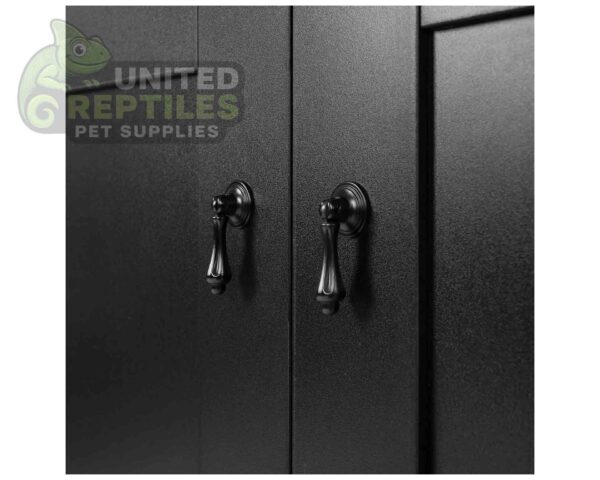 abstract hexagonal shape with lizard inside REPTI ZOO Reptile Aquarium Terrarium Wooden Stand 120x45x76cm