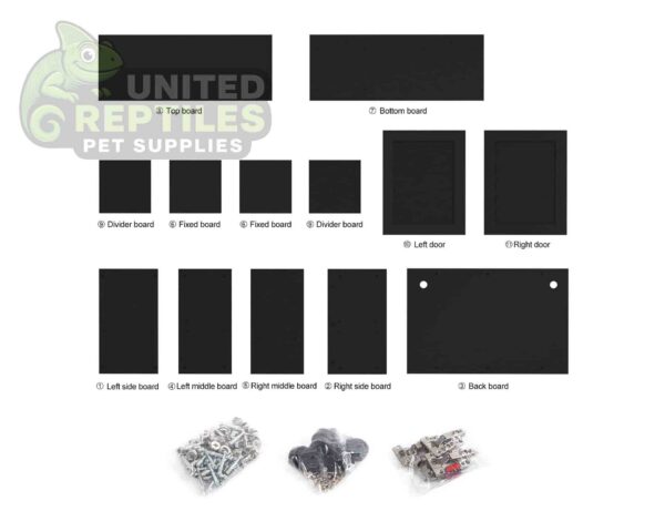 abstract hexagonal shape with lizard inside REPTI ZOO Reptile Aquarium Terrarium Wooden Stand 120x45x76cm