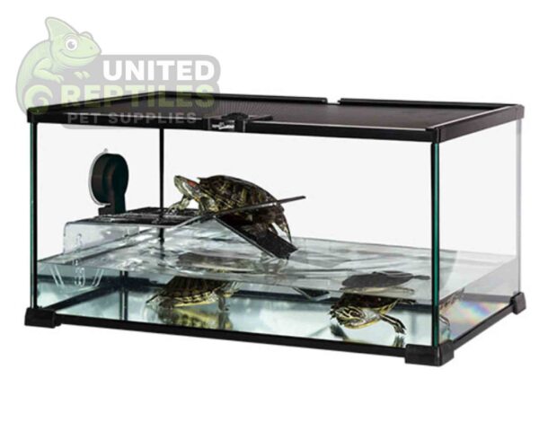 abstract hexagonal shape with lizard inside RZ Aqua Turtle Habitat Kit - 58.5x38x33cm
