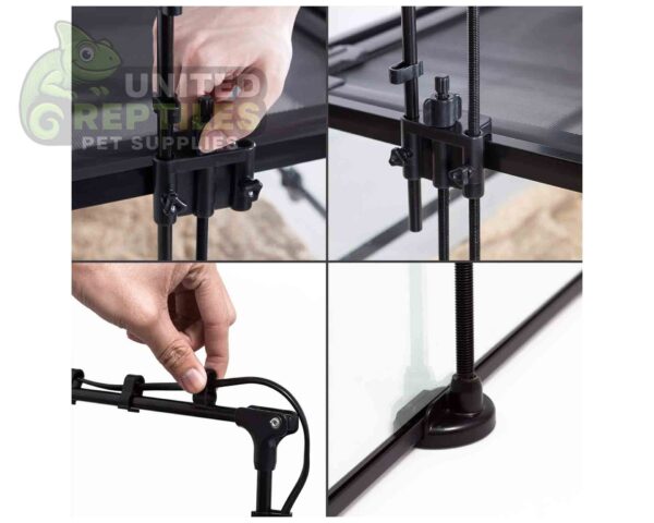 abstract hexagonal shape with lizard inside RZ Adjustable Metal Lamp Holder - LH001