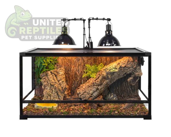 abstract hexagonal shape with lizard inside RZ Dual Lamp Stand 2 in 1 - LH009D